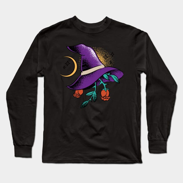 Rosy Witches Hat Long Sleeve T-Shirt by MimicGaming